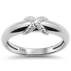 SPECIAL! .12ct G SI 14K White Gold Modern Design Diamond Ring Band Size 6.5
