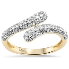 SPECIAL!.51ct G SI 14K Yellow Gold Diamond Wrap around Ring Band Size 6.5