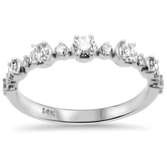 SPECIAL!.47ct G SI 14K White Gold Round Diamond Ring Band Size 6.5