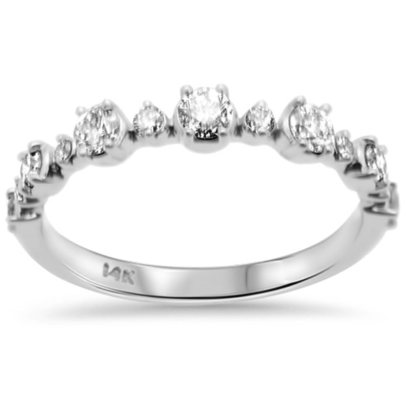SPECIAL!.47ct G SI 14K White Gold Round Diamond Ring Band Size 6.5