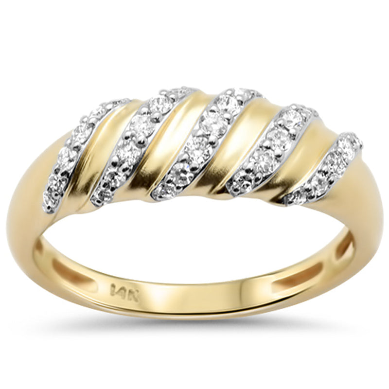 SPECIAL!.25ct G SI 14K Yellow Gold Diamond Dome Style Ring Band Size 6.5