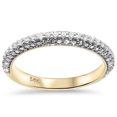 SPECIAL!.49ct G SI 14K Yellow Gold Diamond Rounded Ring Band Size 6.5
