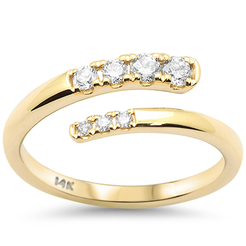 SPECIAL!.28ct G SI 14K Yellow Gold Diamond Wrap around Ring Band Size 6.5