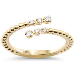 SPECIAL!  .09ct G SI 14K Yellow Gold Diamond Wrap around Ring Band Size 6.5