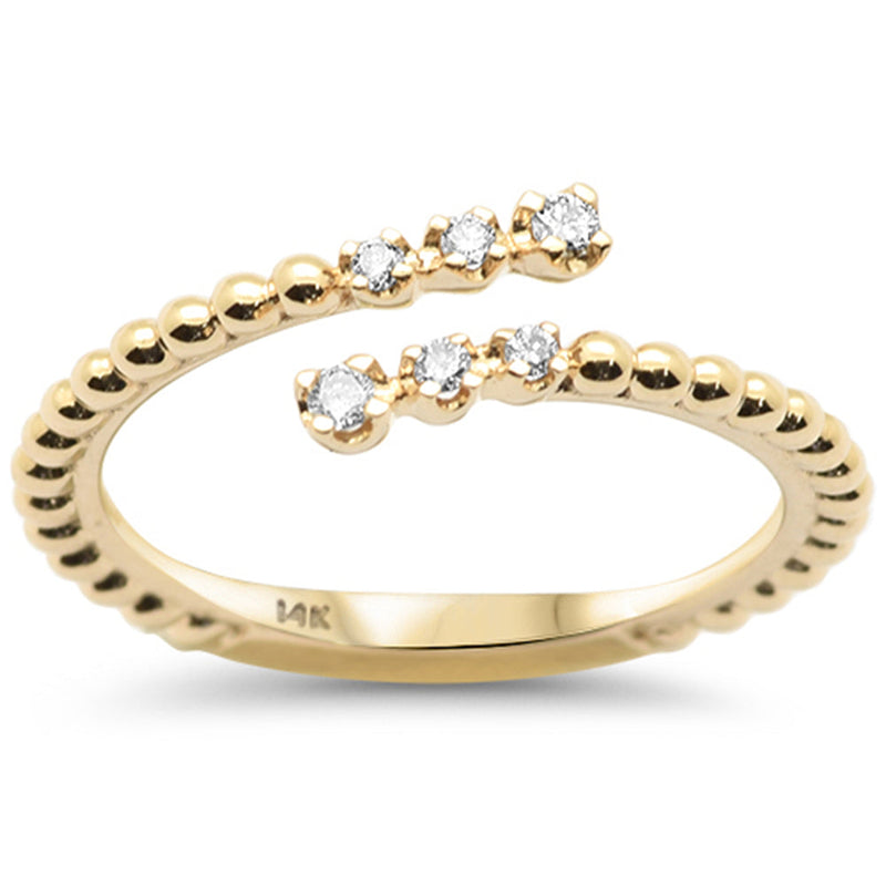 SPECIAL!  .09ct G SI 14K Yellow Gold Diamond Wrap around Ring Band Size 6.5
