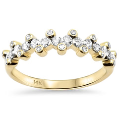 SPECIAL!.47ct G SI 14K Yellow Gold Multiple Round Shape Diamond Ring Band Size 6.5