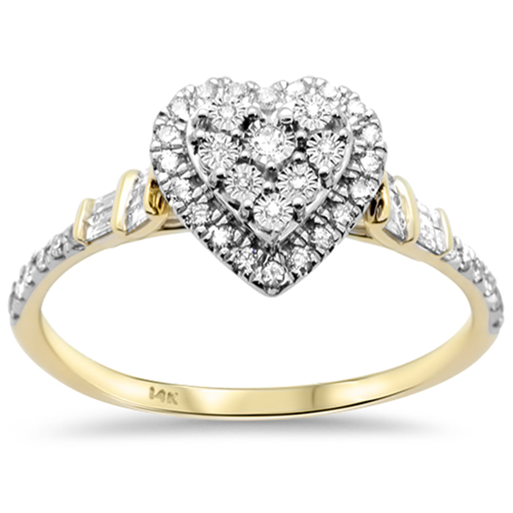 SPECIAL! .28ct G SI 14K Yellow Gold Diamond Heart Shape Engagement Ring Size 6.5