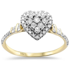 SPECIAL! .28ct G SI 14K Yellow Gold Diamond Heart Shape Engagement Ring Size 6.5