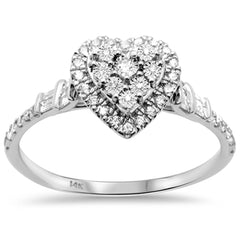 SPECIAL!.29ct G SI 14K White Gold Diamond Heart Shape Engagement Ring Size 6.5