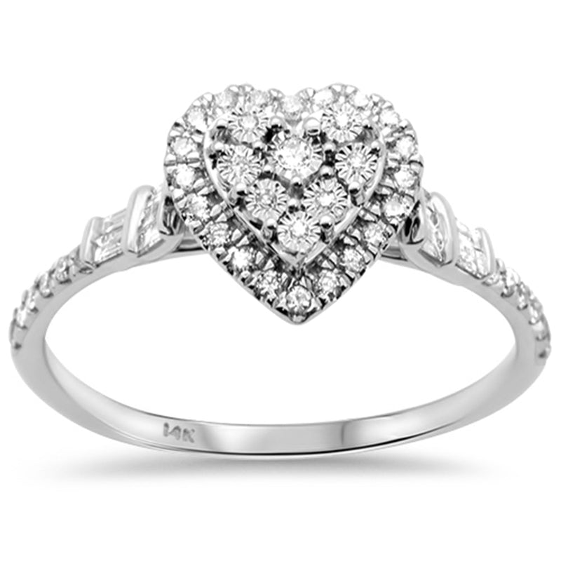 SPECIAL!.29ct G SI 14K White Gold Diamond Heart Shape Engagement Ring Size 6.5