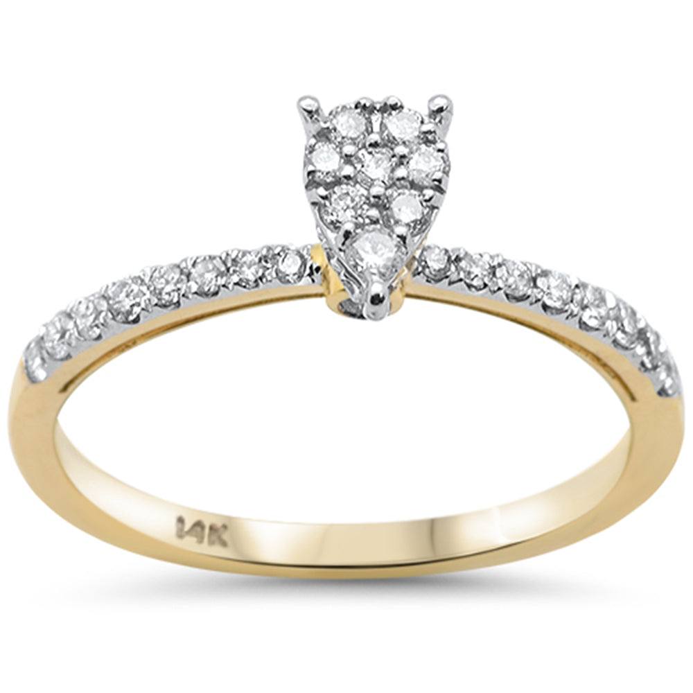 SPECIAL!.36ct G SI 14K Yellow Gold Pear Shaped Diamond Engagement Ring Size 6.5