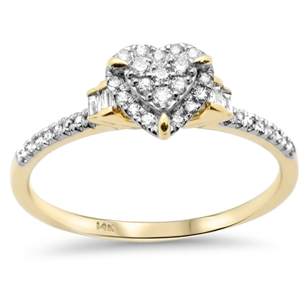 SPECIAL!.22ct G SI 14K Yellow Gold Diamond Heart Shape Engagement Promise Ring Size 6.5