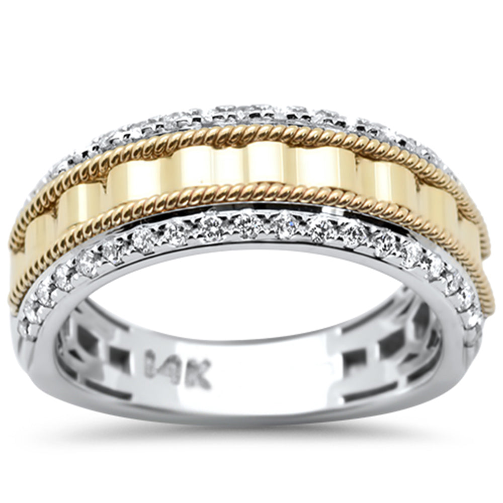 SPECIAL! .55ct G SI 14K Two Tone White & Yellow Gold Diamond Band Ring Size 10