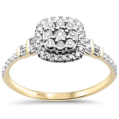 SPECIAL! .26ct G SI 14K Yellow Gold Round & Baguette Diamond Ring Size 6.5