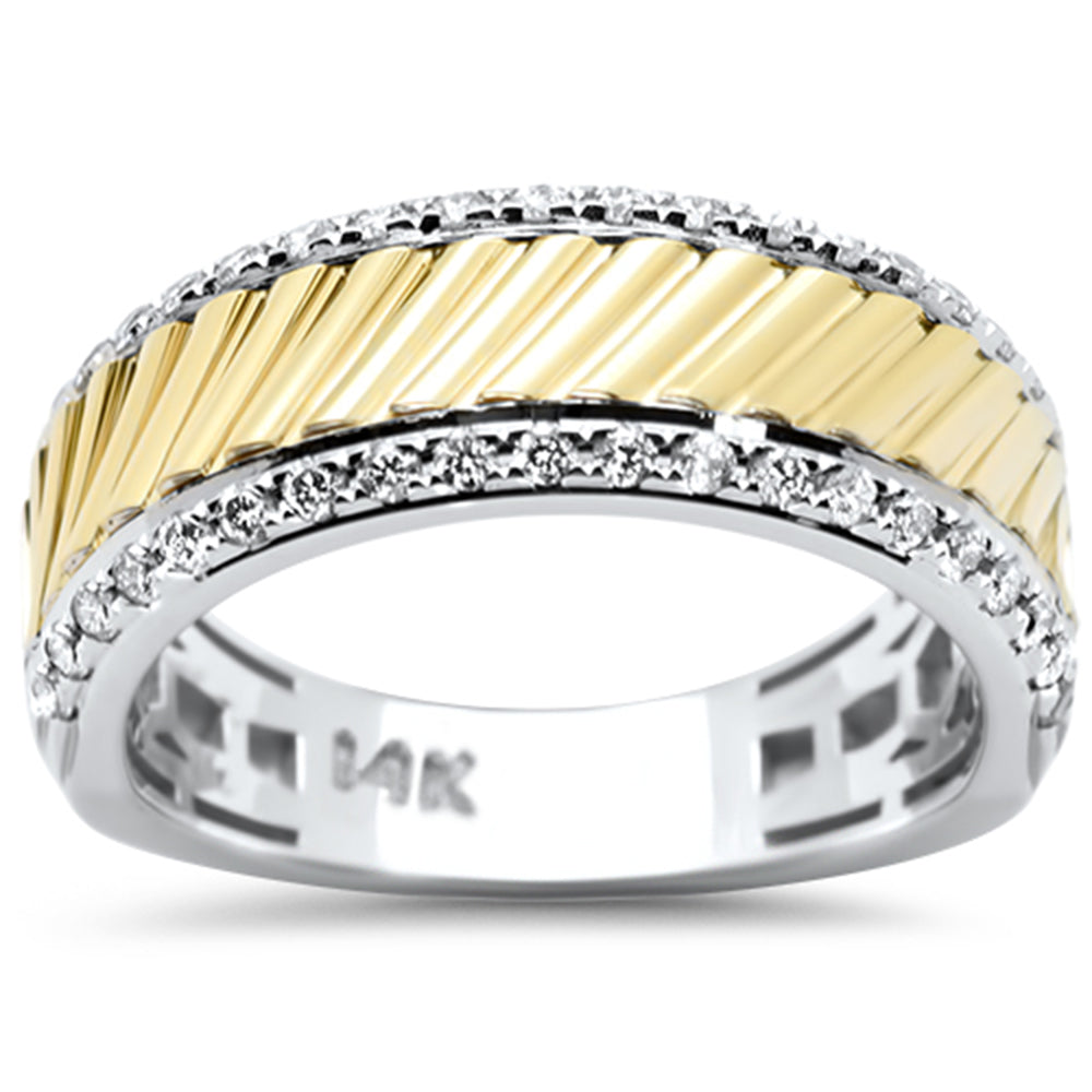 SPECIAL! .52ct G SI 14K Two Tone White & Yellow Gold Diamond Men's Band Ring Size 10