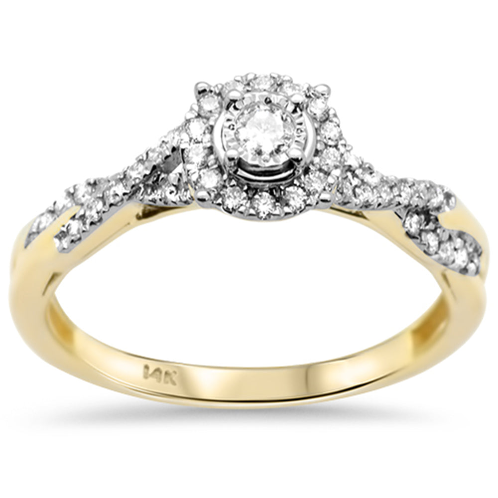 SPECIAL!.26ct G SI 14K Yellow Gold Round Diamond Engagement Ring Size 6.5