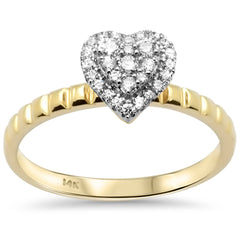 SPECIAL!.22ct G SI 14K Yellow Gold Diamond Heart Shape Engagement Promise Ring Size 6.5