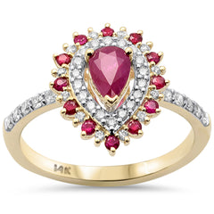 SPECIAL!1.00ct G SI 14K Yellow Gold Diamond & Ruby Gemstone Ring Size 6.5