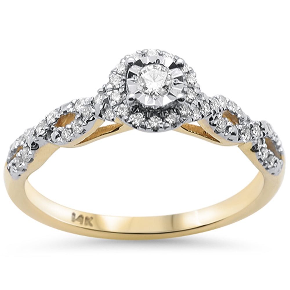 SPECIAL!.25ct G SI 14K Yellow Gold Round Diamond Infinity Band Engagement Ring Size 6.5