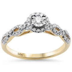SPECIAL!.25ct G SI 14K Yellow Gold Round Diamond Infinity Band Engagement Ring Size 6.5