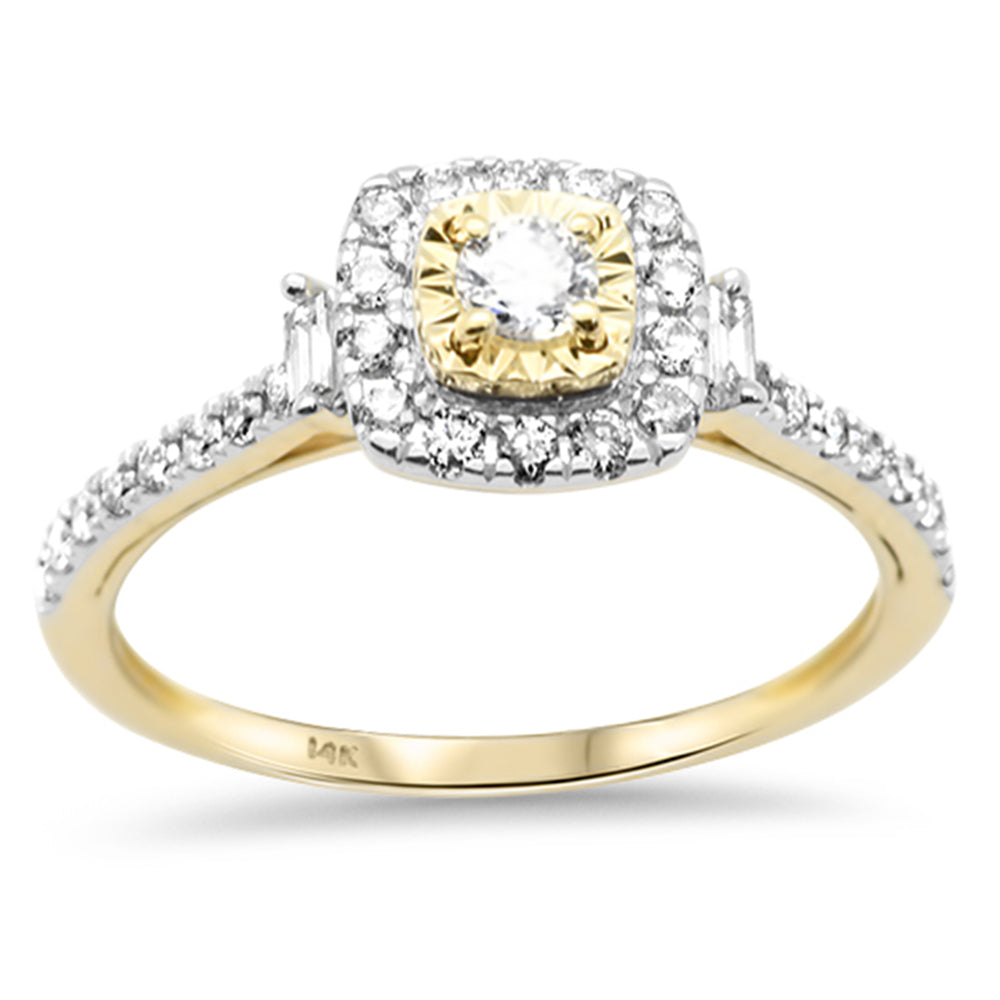 SPECIAL!.46ct G SI 14K Yellow Gold Round & Baguette Diamond Engagement Ring Size 6.5