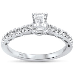 SPECIAL!.71ct G SI 14K White Gold Diamond Radiant Cut Engagement Ring Size 6.5