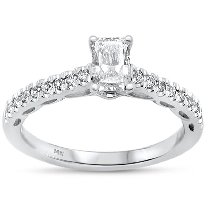 SPECIAL!.71ct G SI 14K White Gold Diamond Radiant Cut Engagement Ring Size 6.5