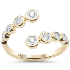 SPECIAL!.18ct G SI 14K Yellow Gold Diamond Open Ring Band Size 6.5