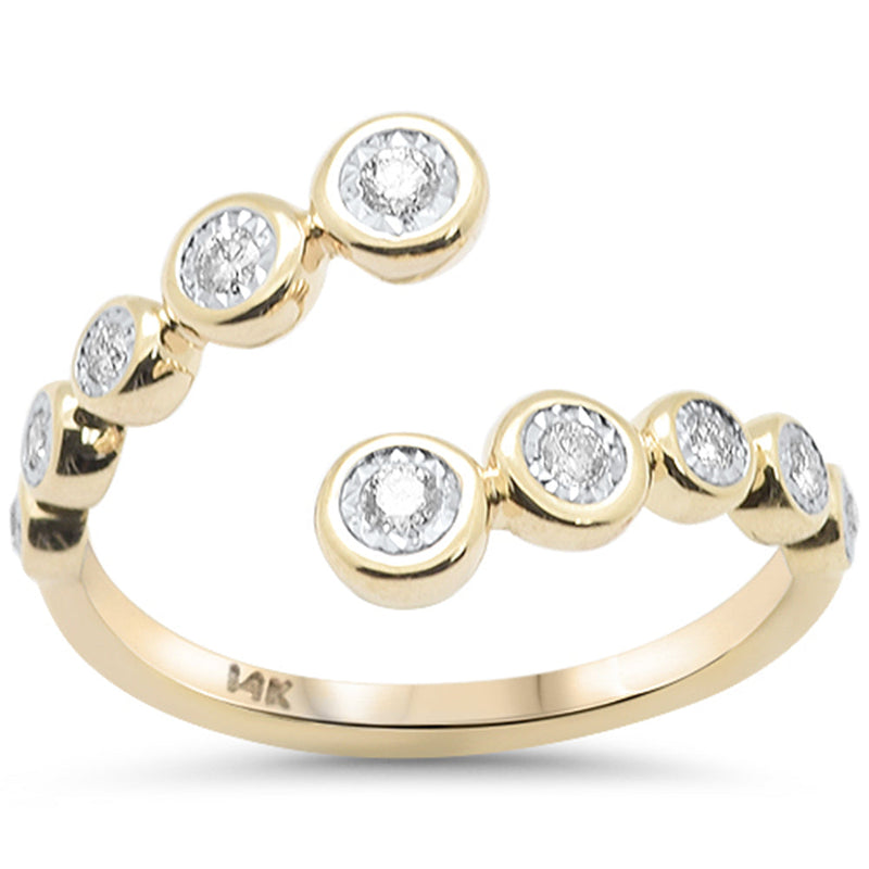 SPECIAL!.18ct G SI 14K Yellow Gold Diamond Open Ring Band Size 6.5