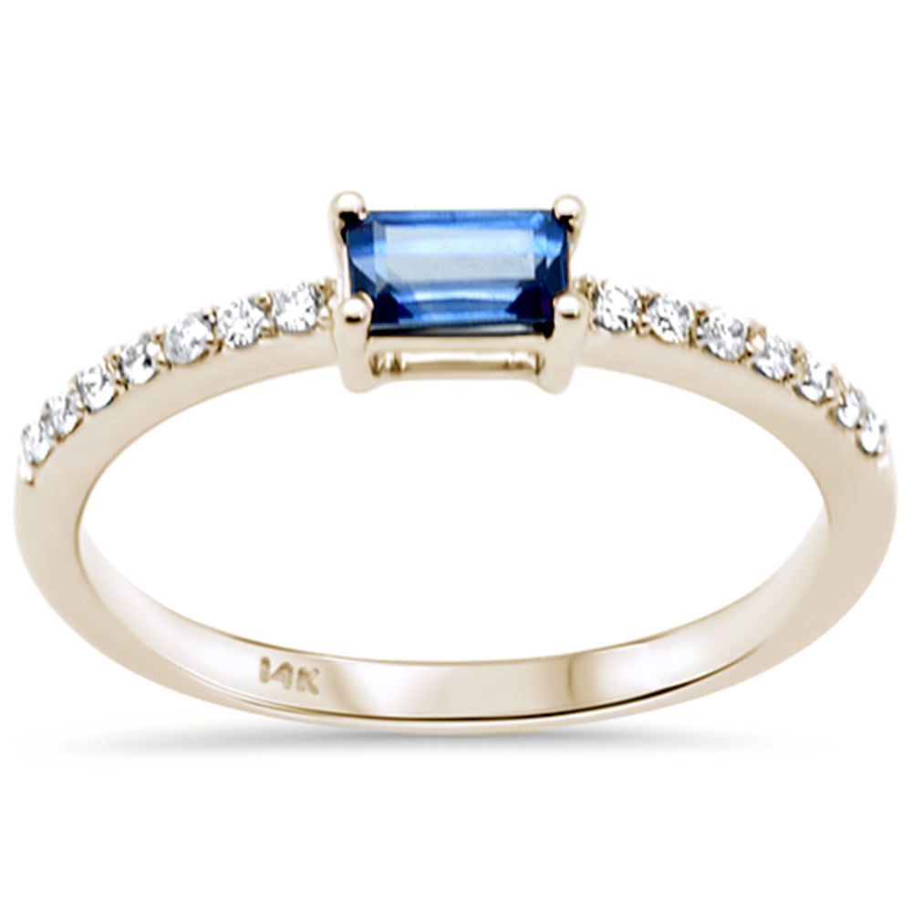 SPECIAL! .40ct G SI 14K Yellow Gold Diamond & Blue Sapphire Gemstone Ring Size 6.5