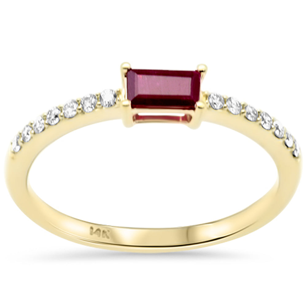 SPECIAL!.45ct G SI 14K Yellow Gold Diamond & Ruby Gemstone Ring Size 6.5