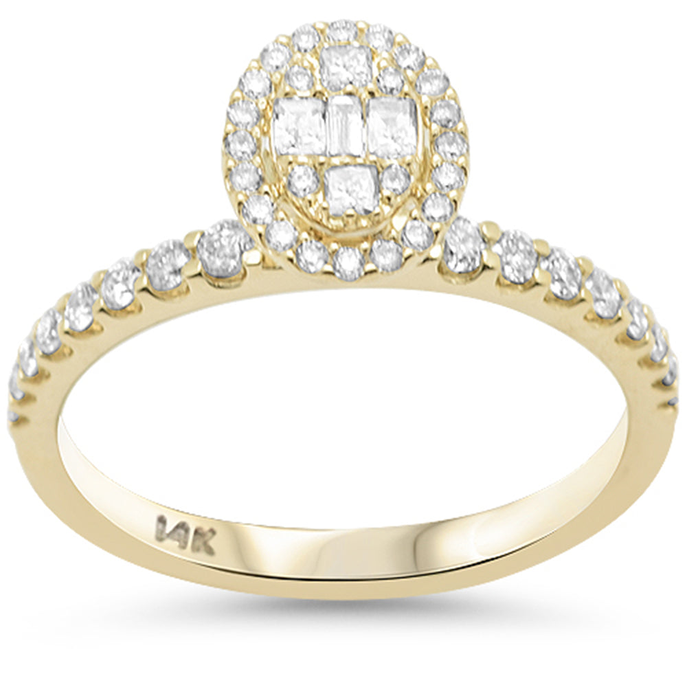 SPECIAL!.56ct G SI 14K Yellow Gold Diamond Oval Shape Round & Baguette Ring Size 6.5