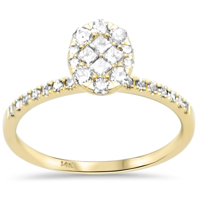 SPECIAL!.47ct G SI 14K Yellow Gold Diamond Oval Shape Engagement Ring Size 6.5