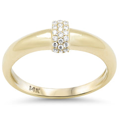 SPECIAL! .10ct G SI 14K Yellow Gold Diamond Dome Style Modern Band Ring Size 6.5