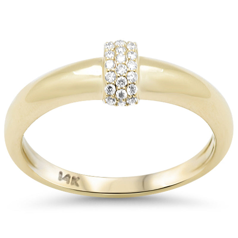 SPECIAL! .10ct G SI 14K Yellow Gold Diamond Dome Style Modern Band Ring Size 6.5