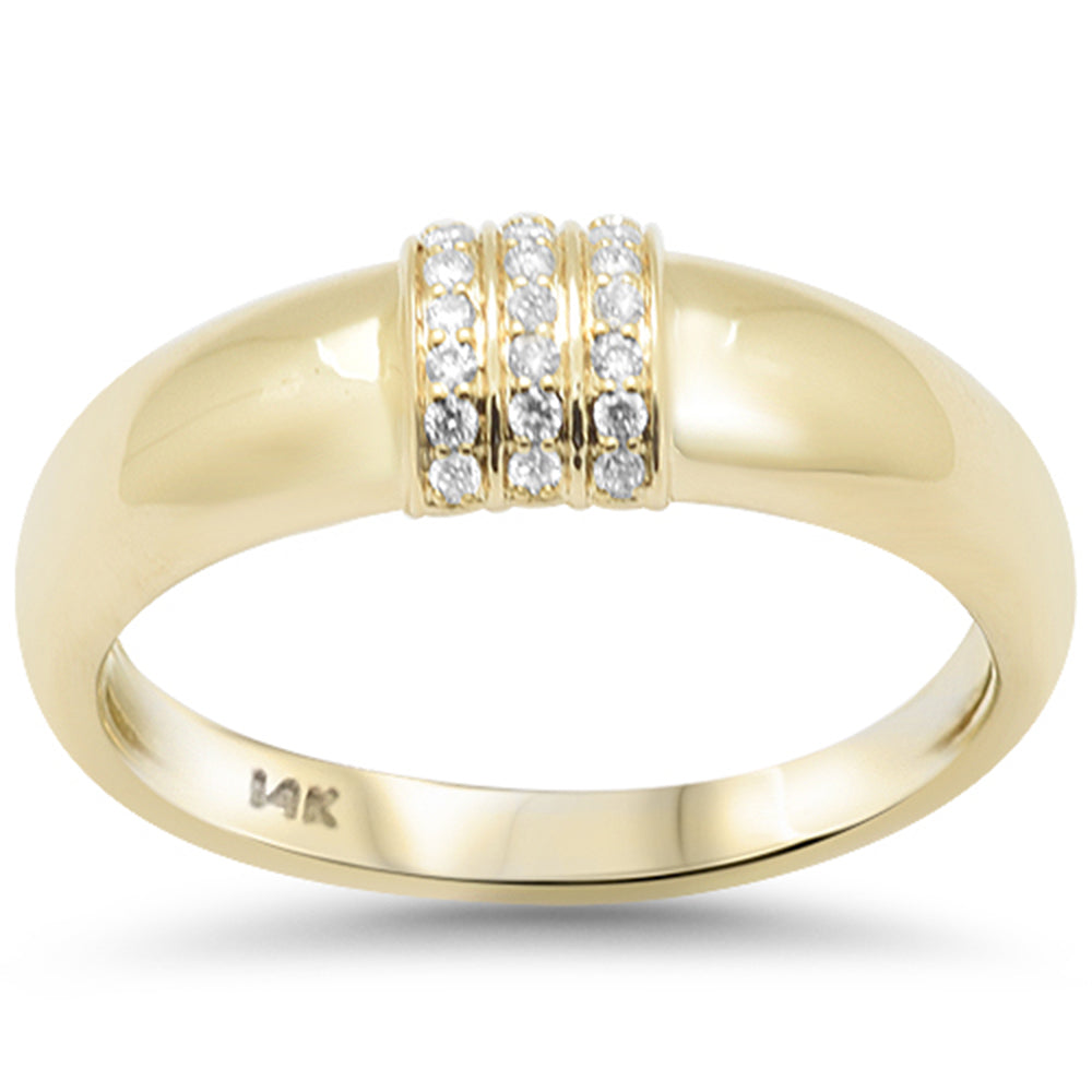 SPECIAL! .09ct G SI 14K Yellow Gold Diamond Dome Style Modern Band Ring Size 6.5