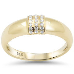 SPECIAL! .09ct G SI 14K Yellow Gold Diamond Dome Style Modern Band Ring Size 6.5