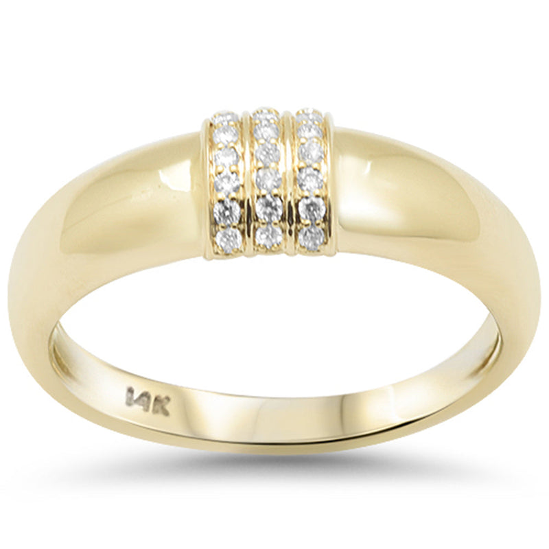 SPECIAL! .09ct G SI 14K Yellow Gold Diamond Dome Style Modern Band Ring Size 6.5