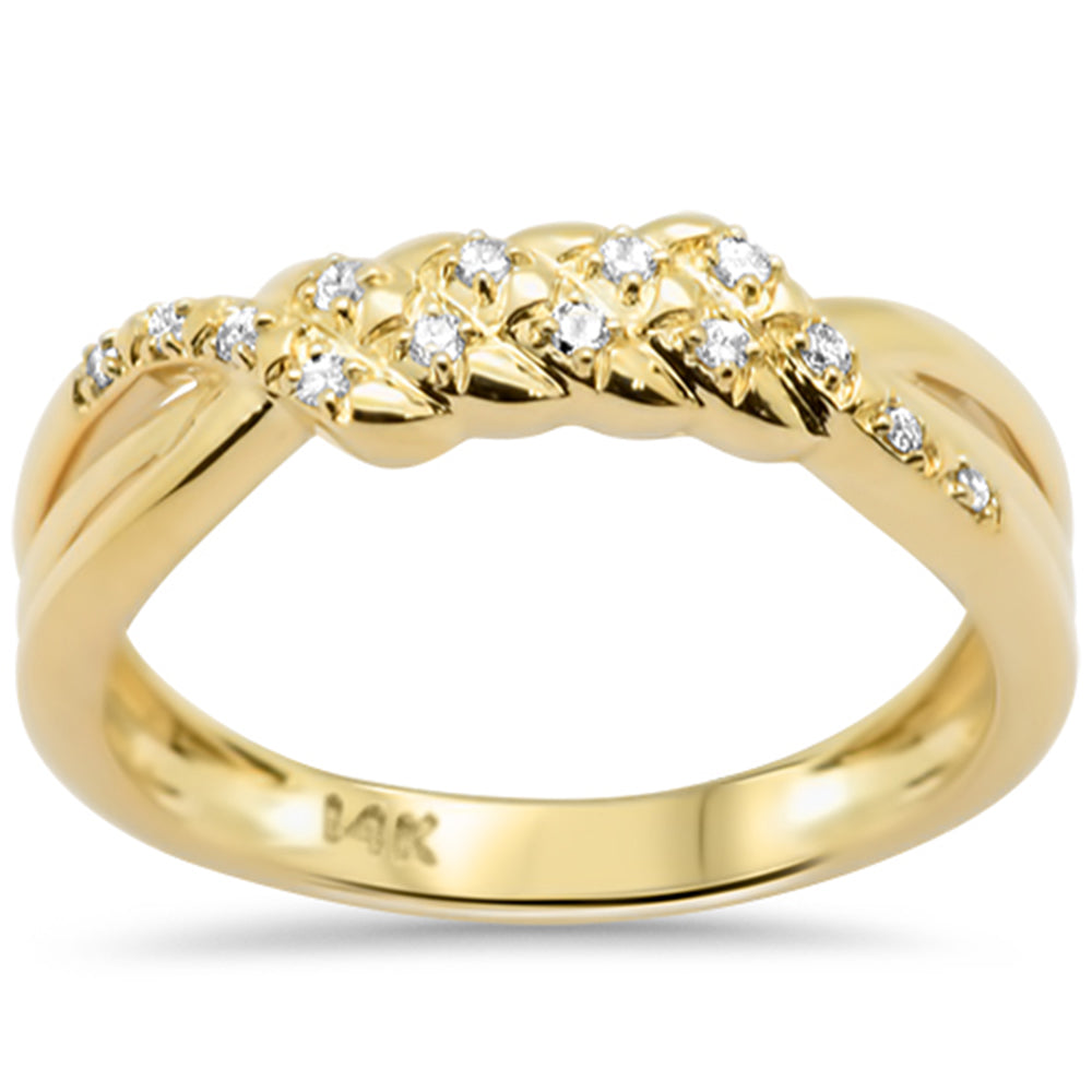 SPECIAL!.09ct G SI 14K Yellow Gold Diamond Twisted Band Ring Size 6.5