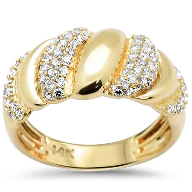 SPECIAL!.56ct G SI 14K Yellow Gold Diamond Dome Band Ring Size 6.5