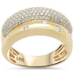 SPECIAL!.70ct G SI 14K Yellow Gold Diamond Dome Band Ring Size 6.5