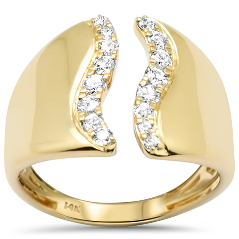 SPECIAL!.43ct G SI 14K Yellow Gold Diamond Modern Open Band Ring Size 6.5