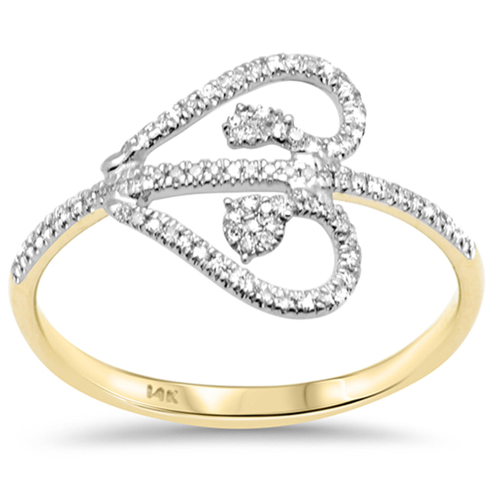 .11ct G SI 14K Yellow Gold Heart Shape Diamond Ring Size 6.5