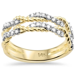 SPECIAL!.25ct G SI 14K Yellow Gold Round Diamond Twisted Band Ring Size 6.5