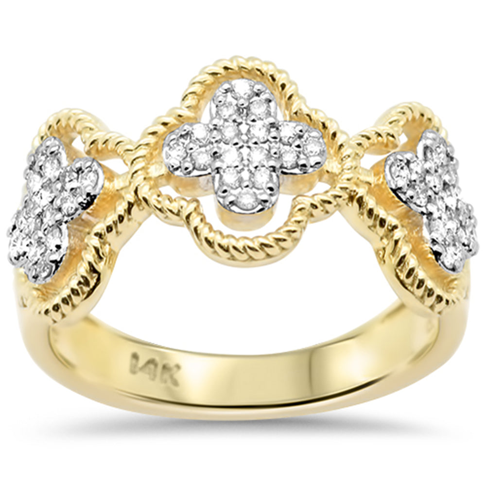 SPECIAL!.25ct G SI 14K Yellow Gold Diamond Clover Ring Size 6.5