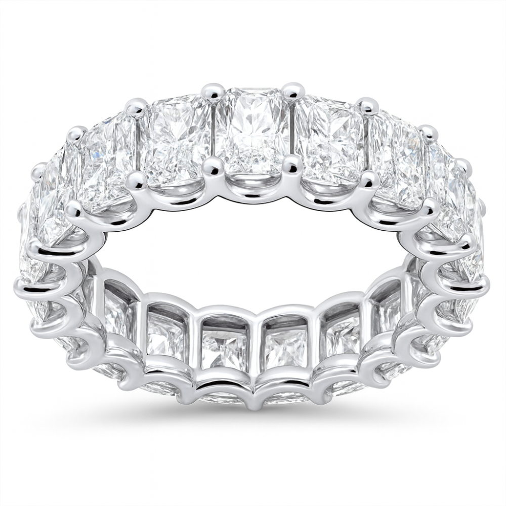 SPECIAL!5.52ct G SI 14K White Gold Radiant Cut Diamond Eternity Band Ring Size 6