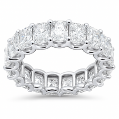 SPECIAL!5.52ct G SI 14K White Gold Radiant Cut Diamond Eternity Band Ring Size 6