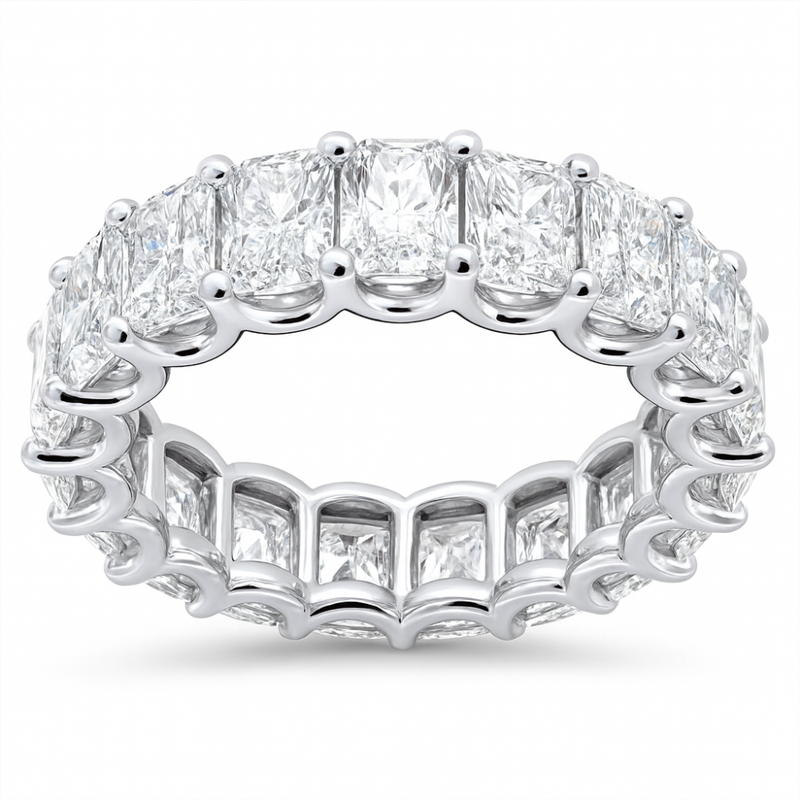SPECIAL!5.52ct G SI 14K White Gold Radiant Cut Diamond Eternity Band Ring Size 6