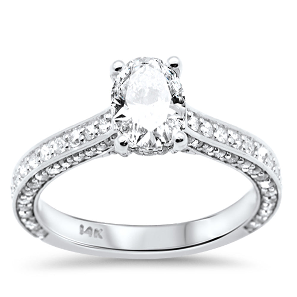 SPECIAL!1.79ct G SI 14K White Gold Oval Shape Diamond Engagement Ring Size 6.5