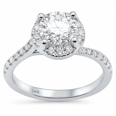 SPECIAL!1.61ct G SI 14K White Gold Diamond Round Shape Engagement Ring Size 6.5